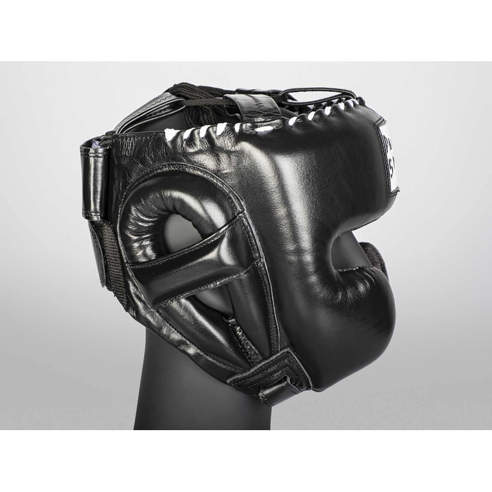 Paffen Sport PRO Mexican Boxing Headgear - Sparring Headguard for Kickboxing, Muay Thai - White (M/L, Black)