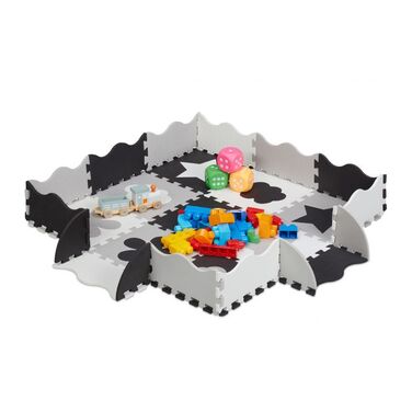 Relaxdays 34-piece puzzle playmat with border and motifs