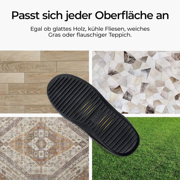 Чоловічі домашні тапочки MERRIMAC Slip-on з піною Memory, зручні, антиковзкі, чорного кольору (43/44 EU)