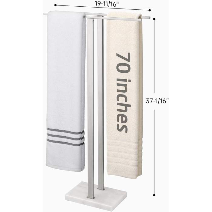 Підставка для рушників подвійна, настільна, з нержавіючої сталі, з мармуровою основою, 84 см, BTH217-2