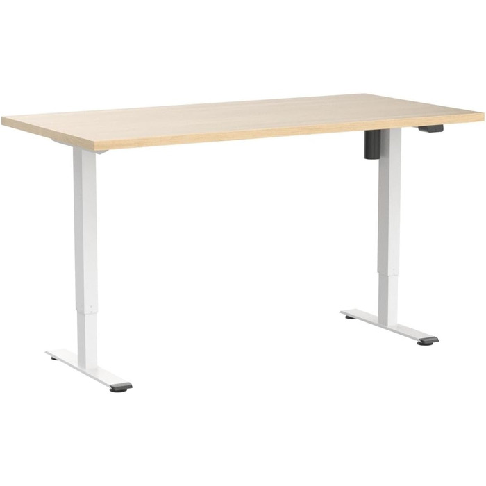 Регульований за висотою стіл FLEXISPOT 160x80 см з гачками, 25 мм стільниця, LED-дисплей та функція пам'яті (Акорн, Білий)