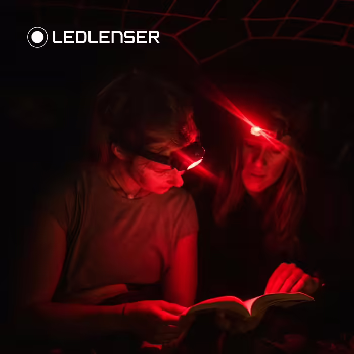 Налобний ліхтар Ledlenser HF4R Core, 500 люмен, LED, акумуляторний, водонепроникний IP68, з червоним світлом для туризму та кемпінгу