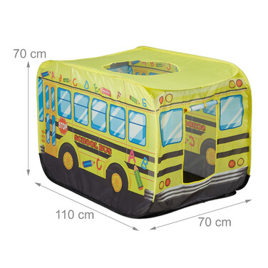 Relaxdays Pop-Up School Bus Play Tent