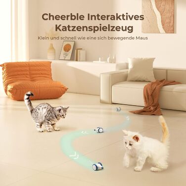 Cheerble Wicked Mouse – електрична іграшка для котів, USB-зарядка, LED, інтерактивна, синя