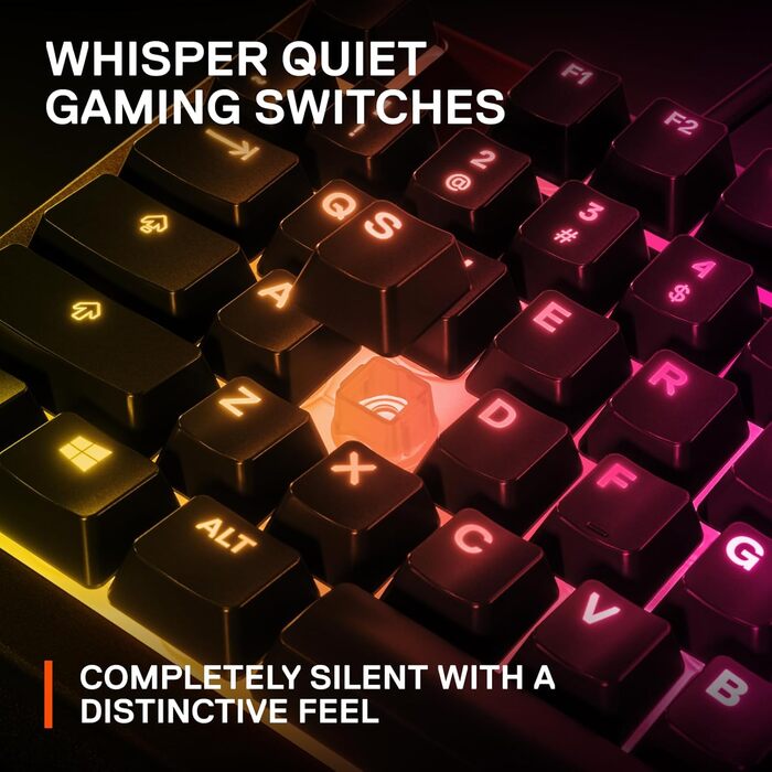 Клавіатура SteelSeries Apex 3 TKL RGB для геймінгу: компактний форм-фактор TKL, RGB підсвічування, захист від води та пилу, тихі перемикачі, Anti-Ghosting