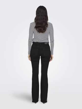 Джинси жіночі кльош ONLBLUSH, чорний денім, середньої посадки, розмір M/30L