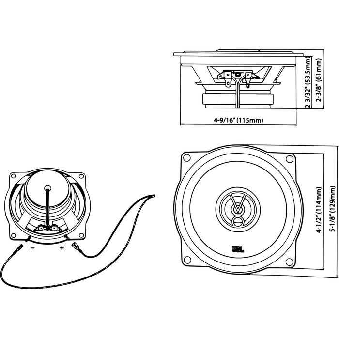 Автоакустика JBL Stage1 51F 2-смугові динаміки 150 Вт, 13 см, чорні, комплект 2 шт. від Harman Kardon