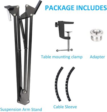 Кріплення для мікрофону HyperX QuadCast з поп-фільтром та універсальним кріпленням, сумісне з QuadCast S, Fifine AM8, Blue Yeti, Razer Seiren Mini V3, YOUSHARES - для мікрофонів з різьбою 3/8' та 5/8'