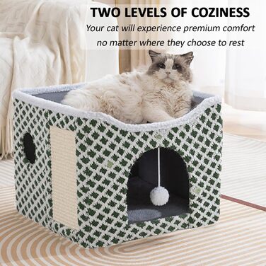 Кігтеточка-будиночок для котів ERNAN Katzenhöhle, зелена, S