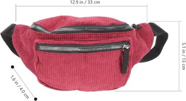 Набір з 2 бананки/поясна сумка Valiclud для жінок та дівчат. Зелений (червоний) колір.