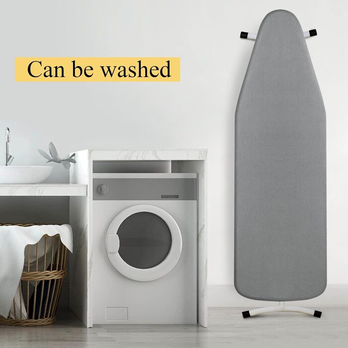 Чохол для гладильної дошки, 140 x 50 см, великий, з бавовни 100%, товстий, антиковзкий, сірий, XXL