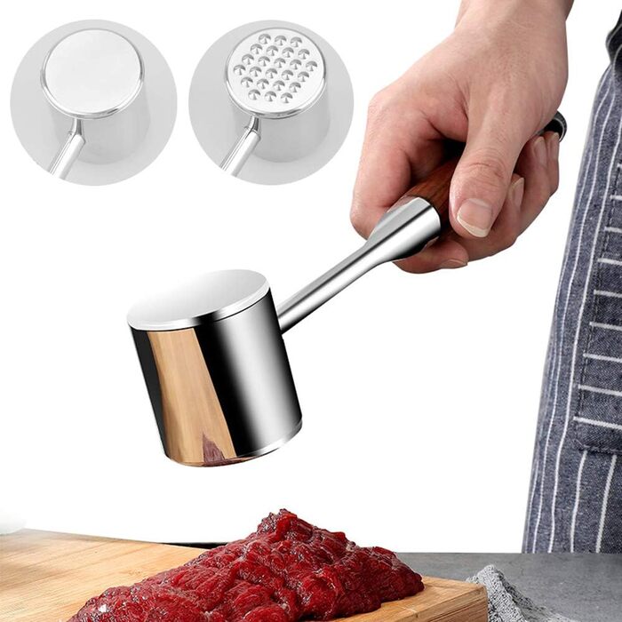 М'ясорубка-молоток для стейків з нержавіючої сталі, подвійний бік, молоток для м'яса, кухонний аксесуар, стійкий до миття в посудомийній машині