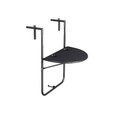Black Poly Rattan Balcony Hanging Table