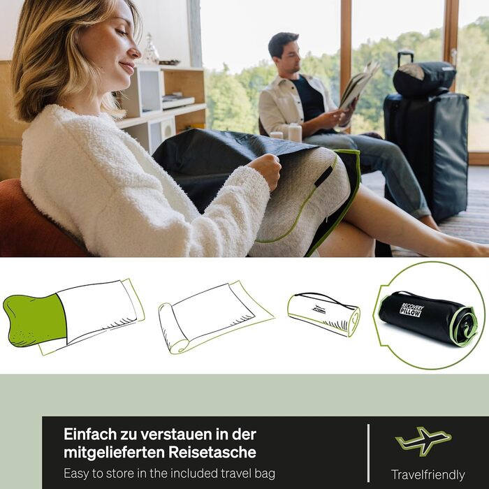 BLACKROLL® Recovery Pillow Set Jersey, orthopedic cervical pillow for the upper cervical spine made from memory foam - Made in Germany Pillow + light gray pillowcase
