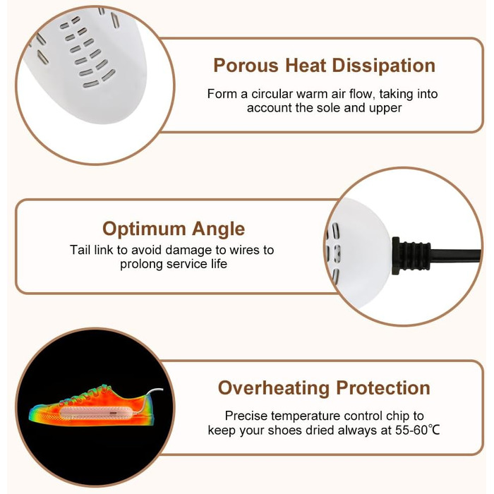 Електричний сушильник для взуття Flintronic - сушильник для черевиків, рукавиць, шкарпеток (білий)