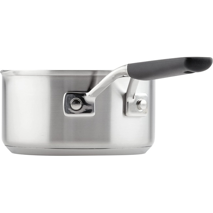 Набір кухонного посуду KitchenAid з нержавіючої сталі, 10 предметів, з поліруванням, включає каструлю 1 кварти