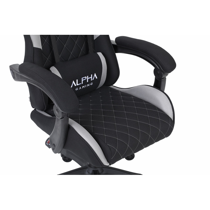Ігрове крісло Alpha Gaming Kevlar Grey, тканина, чорно-сіре