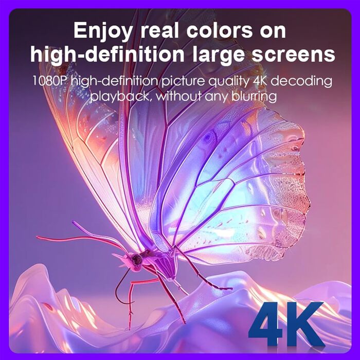 LQWELL HY300 PRO Mini Beamer: портативний проєктор 4K/1080p з Android 11, WiFi 6, Bluetooth 5.0, Airplay/Miracast, для Android/iPhone/PC/Mac/Switch