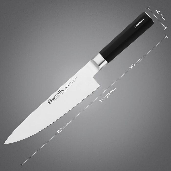 Ніж для суші Grossman 002SH: професійний кухонний ніж з нержавіючої сталі, 33 см, ергономічна ручка