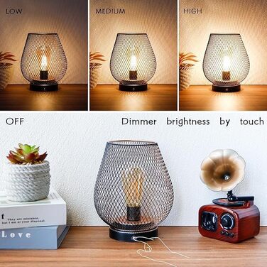 Настільна лампа JHY DESIGN Gold Schwarz: набір з 2 шт. з металу, LED, вінтажний стиль, для спальні, вітальні, вечірки, інтер'єру