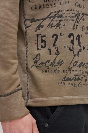 Чоловічий легкий худі Camp David з ефектом вигорання та малюнком (Стандарт, S, Бежевий)