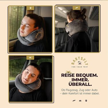 Подушка для шиї Memory Foam - Автомобільна та авіаційна, ергономічна, проти болю в шиї, для сну, для далеких перельотів, сірого кольору