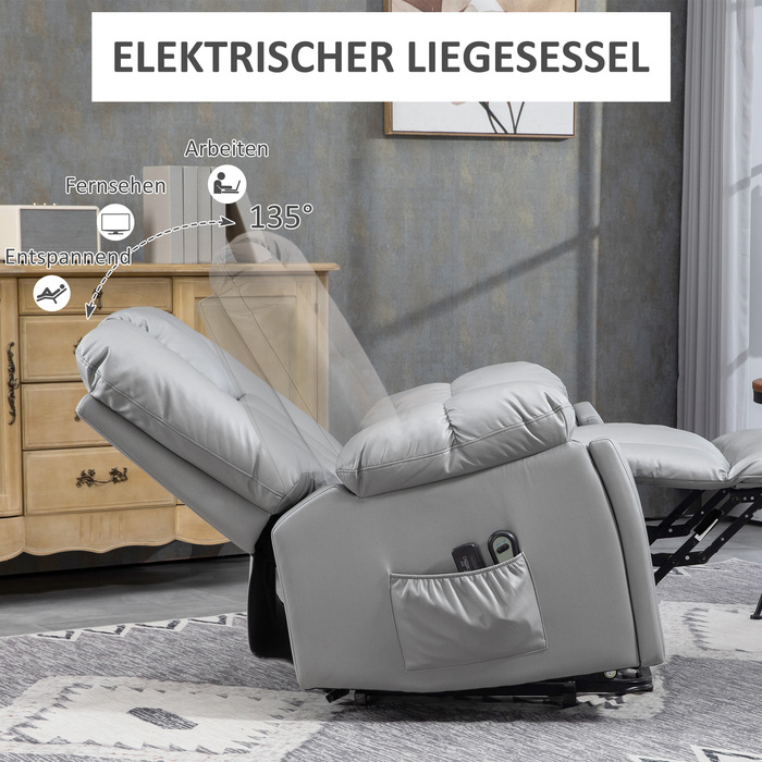 HOMCOM electric TV recliner, senior recliner with lift assistance, Dark Grey