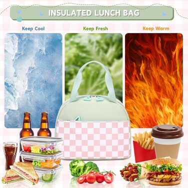 Рюкзак для дівчаток: ідеальний шкільний рюкзак для молодших та старших класів, рюкзак-сумка Kawaii, велика місткість (Зелений, 3-кільний комплект)