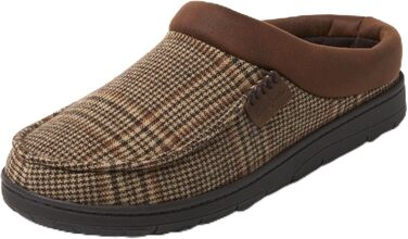 Чоловічі тапочки Dearfoams Brendan, халатні, для дому та вулиці, з піною з пам'яті, широка посадка, в клітинку (44.5/45.5 EU)