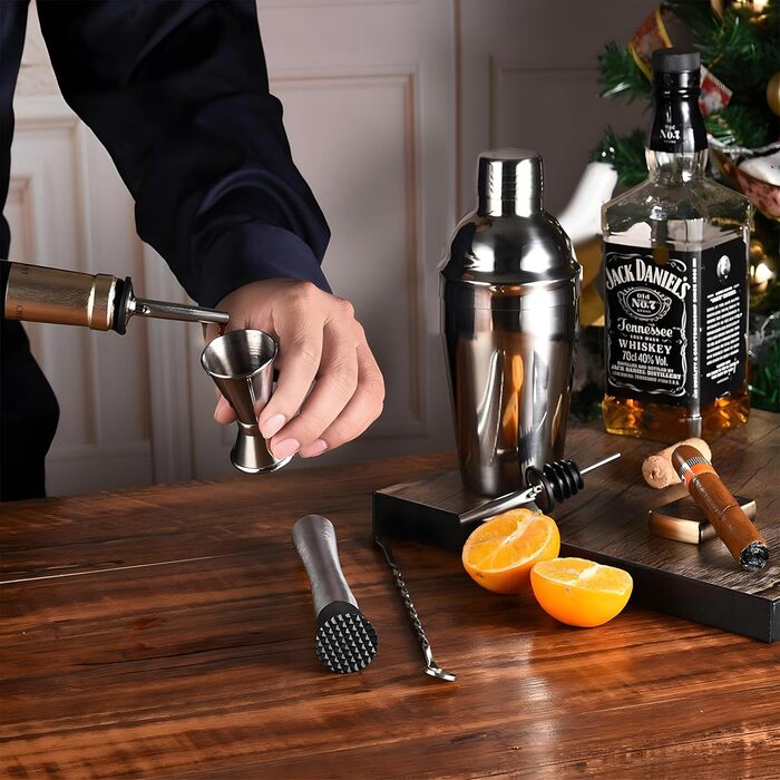 Набір для приготування коктейлів Retoo, нержавіюча сталь, 750 мл, 6 предметів, професійний барний аксесуар для дому та бару