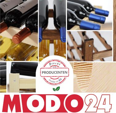 MODO24 Bottle Rack, Wine Rack Wood for 42 Bottles, Wine Cabinet, Wine Stand, Beverage Rack, Wine Bottle Holder, Bottle Organizer, Wine Cabinet, Dimensions 102x63x25 cm, Colors: Natural Wood
