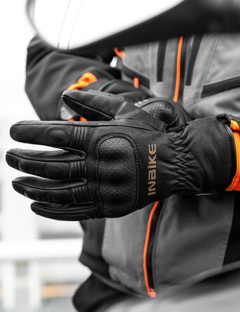 Зимові мотоциклетні рукавички INBIKE з сертифікатом CE, 100% козячої шкіри, утеплені Thinsulate 250г/м², модель IM863