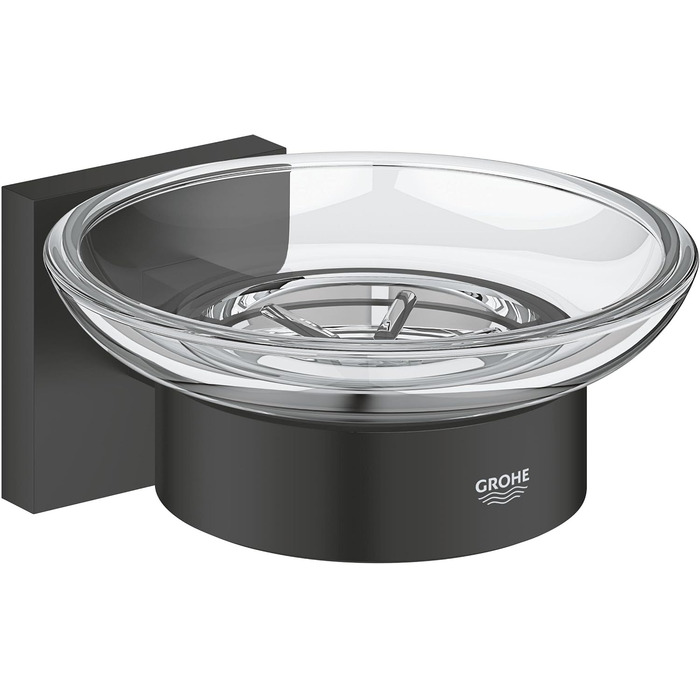 Милотримач GROHE Start Cube, чорний матовий, на клейкій основі, без свердління (до 5 кг), з кріпленням, прихований монтаж, з шурупами та дюбелями (клей окремо)