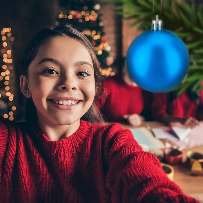 Relaxdays Christmas Baubles, Set of 100, Christmas Decorations, Matte, Glossy, Glittering, Christmas Tree Balls, 3, 4 & 6cm, Petrol Blue, Petrol