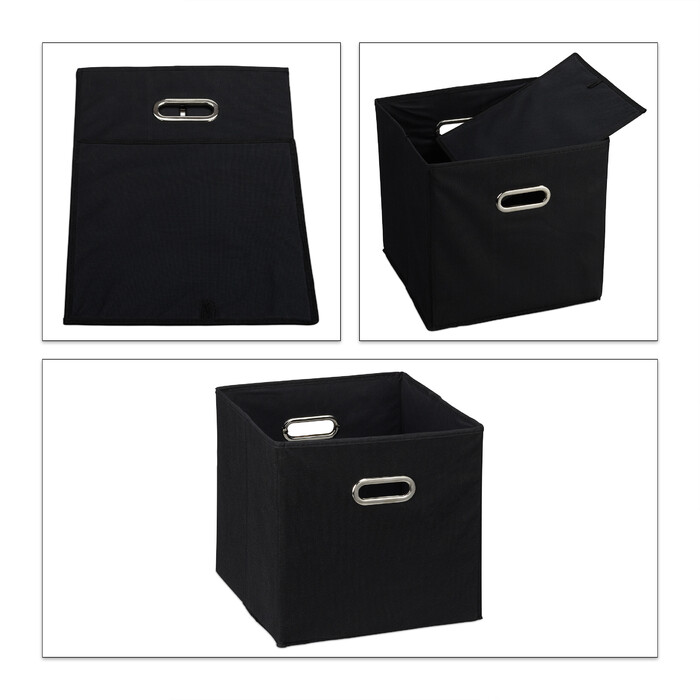 Set of 2 Black Storage Boxes