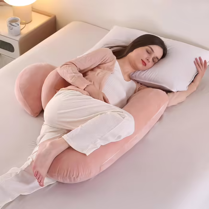 SHANNA 2024 New Pregnancy Pillow Adjustable, Comfort Pillow Adults, Full Body Pillow, Support Pillow Body Pillow, Breastfeeding Pillow Body Pillow Removable Washable (Pink)