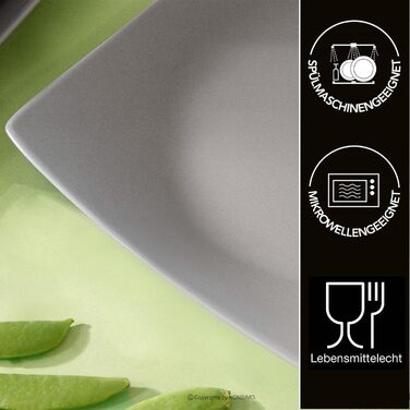 Сервіз Konsimo для 6 осіб: 18-ти частинний набір тарілок EPIRI - сучасний сервіз з кераміки сірого кольору