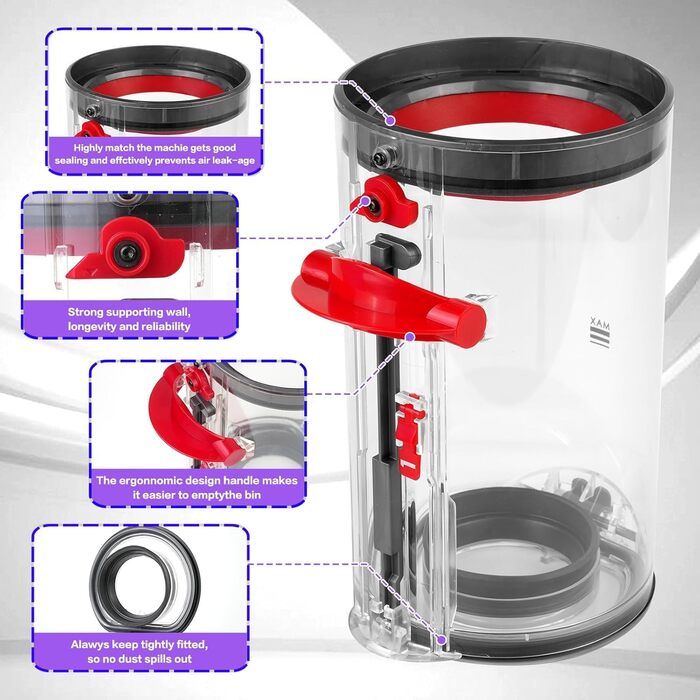 Замінник HEPA-фільтра та контейнера для пилу Dyson V11 V15 SV14 SV17 SV22 SV28. Сумісний з 970013-02/970013-03