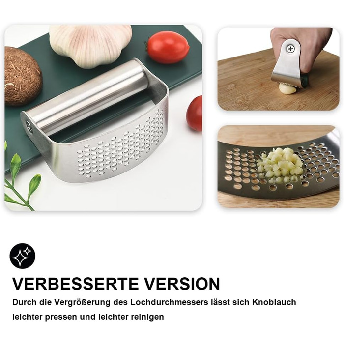 Прес для часнику з нержавіючої сталі, Wiper, інноваційний дизайн, кухонний аксесуар, легко мити
