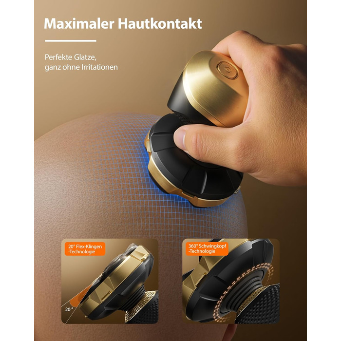 Машинка для стрижки волосся чоловіча електрична 5-в-1 Titan (Gold) IPX7, USB-C, LED-дисплей