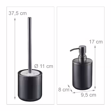 Relaxdays 5-piece Bathroom Set Stainless Steel