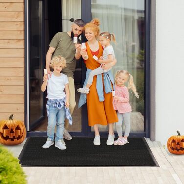 Привітальний килимок BLADO для дому та вулиці, протиковзкий та зносостійкий, чорний, 60 x 120 см