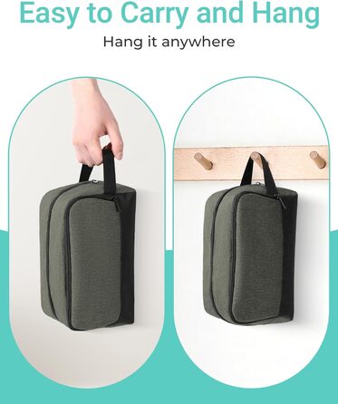 Чоловічий дорожній набір Elviros: органайзер для туалетних аксесуарів, косметичка для подорожей (зелений)