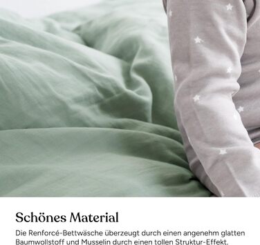 Набір постільної білизни Ehrenkind® з мусліну | 100% органічна бавовна | Standard 100 by Oeko-TEX | 100x135cm + 40x60cm, джинсовий колір