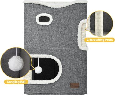 Кігтеточка-будиночок для котів, велика, з інтегрованою кігтедрапальною поверхнею для дому