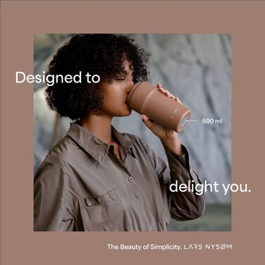 Термокружка для кави та чаю LARS NYSØM 380 мл Almond Beige | Термокружка з нержавіючої сталі, ізольована, з кришкою, що не протікає | 0,38 л