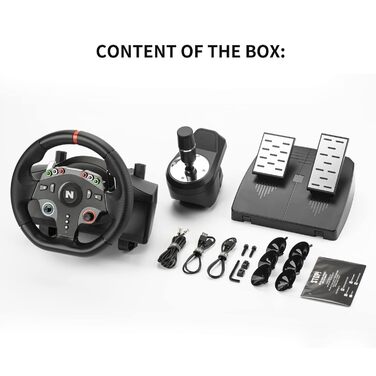 NITHO Drive Pro ONE: Ігровий кермо NITHO з педалями та перемикачем передач для PS4, PC, Xbox One, Xbox Series X|S та Switch. 270 градусів, Zero Dead Zone.
