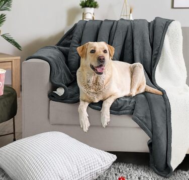 Плед Sherpa від Utopia Bedding, сірий, 200 x 150 см: теплий, м'який, двосторонній плед з плюшевого флісу для ліжка, дивана, кемпінгу та подорожей