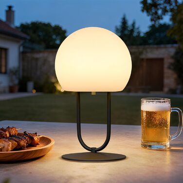 MALUX Акумуляторна настільна лампа LED, водонепроникна IP44, портативна, з димером, 3 режими світла, USB-C, для дому та вулиці