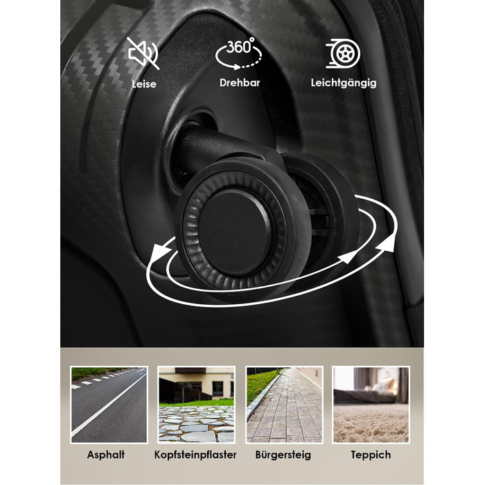 Чемодан тріумф SMARTBOX Hartschalen Check-in XL, 76 см, 111-120 л, розширюваний, з TSA-замком, з поліпропілену, 4 колеса, чорний